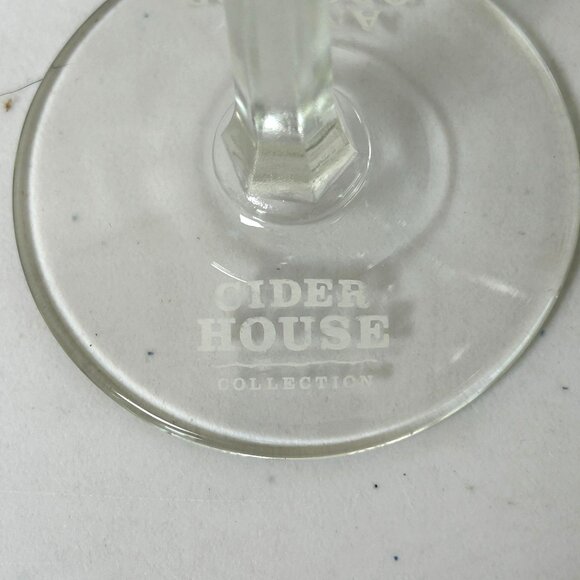 Angry Orchard Hard Cider Flute Glass Cider House Set of 4 Stemmed Embossed - Picture 4 of 9